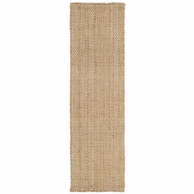 Hand-Woven Jute Runner Rug in Natural - 27" x 7"