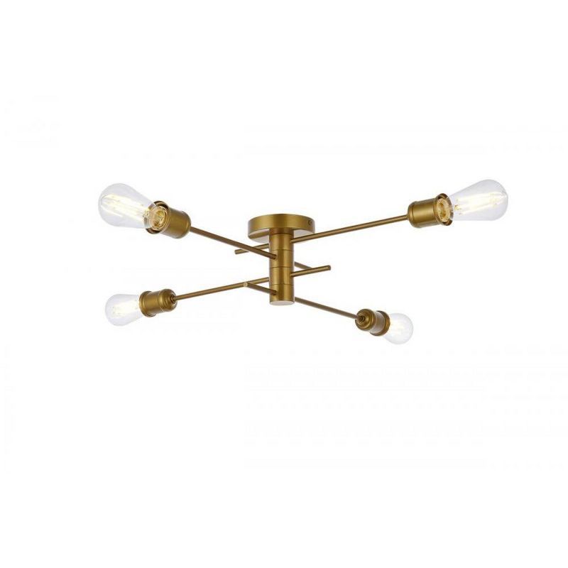 Xavier Adjustable Brass 4-Light Flush Mount Fixture