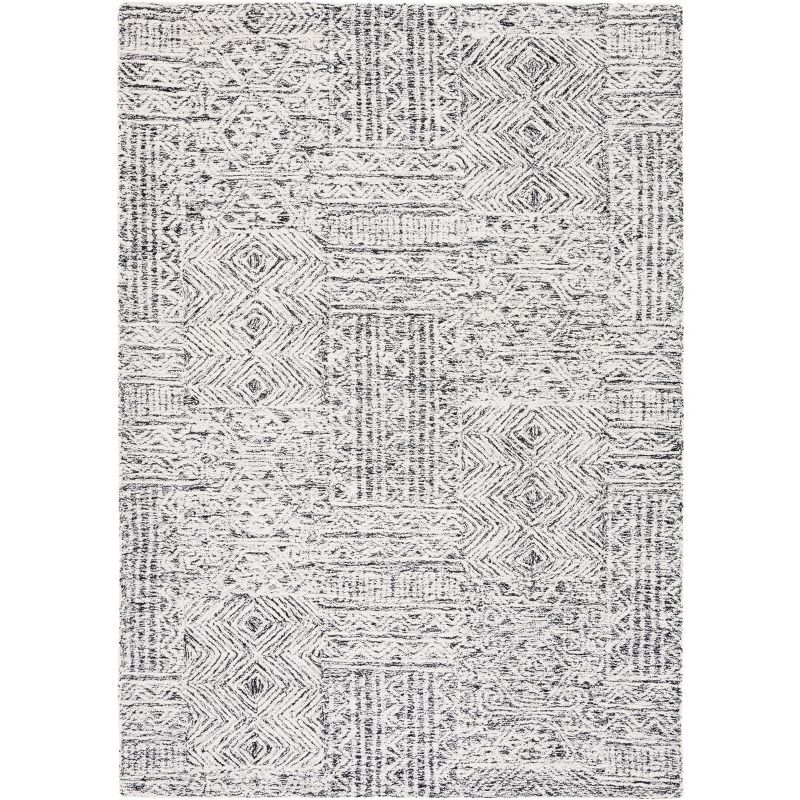 Ivory Abstract Wool 8' x 10' Hand-Tufted Area Rug