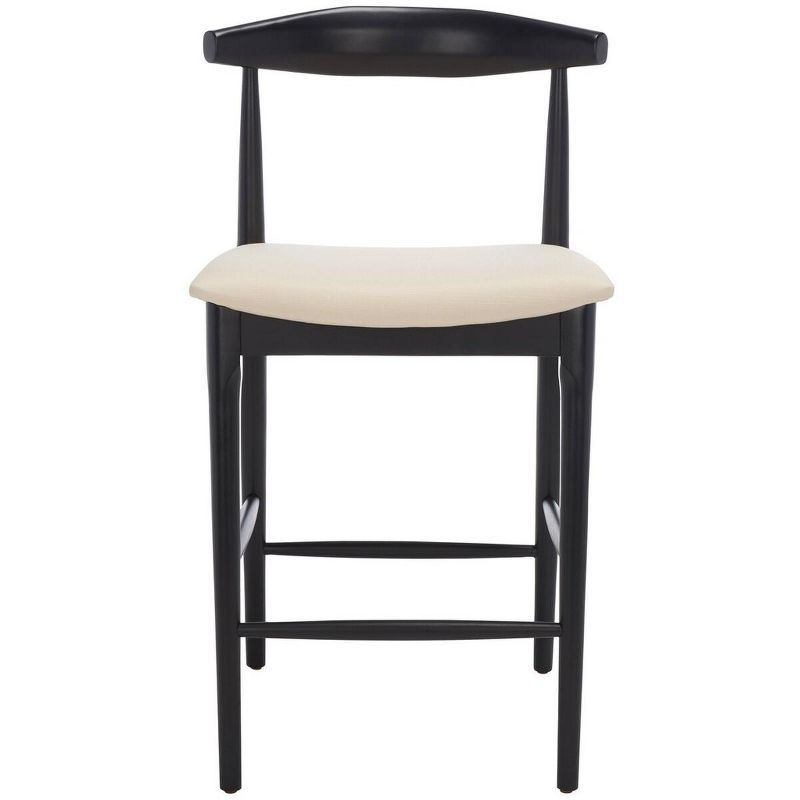 Safavieh Black and Cream Wood Retro Counter Stool