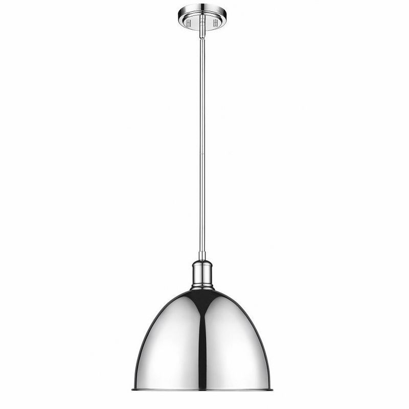 Sawyer Chrome Bell-Shaped Indoor/Outdoor 12.5" Pendant Light