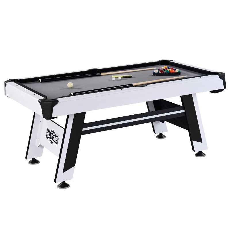 6ft Black and White Carbon Fiber Billiard Table with Accessories