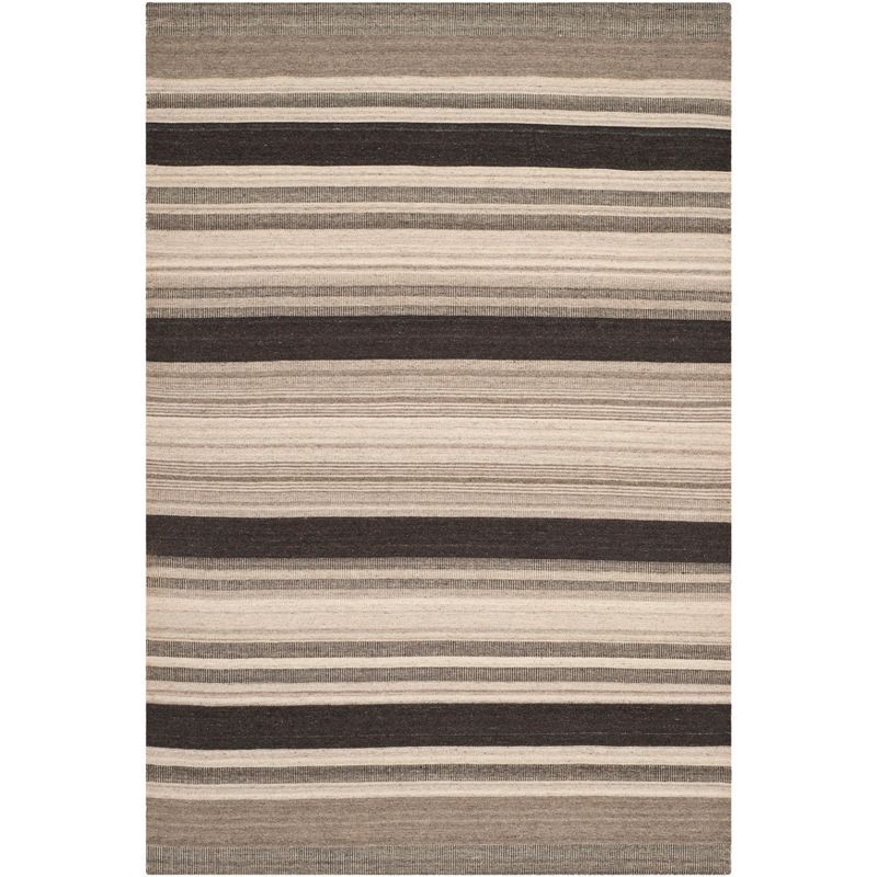 Henrika Natural and Black Wool Flat Woven Area Rug