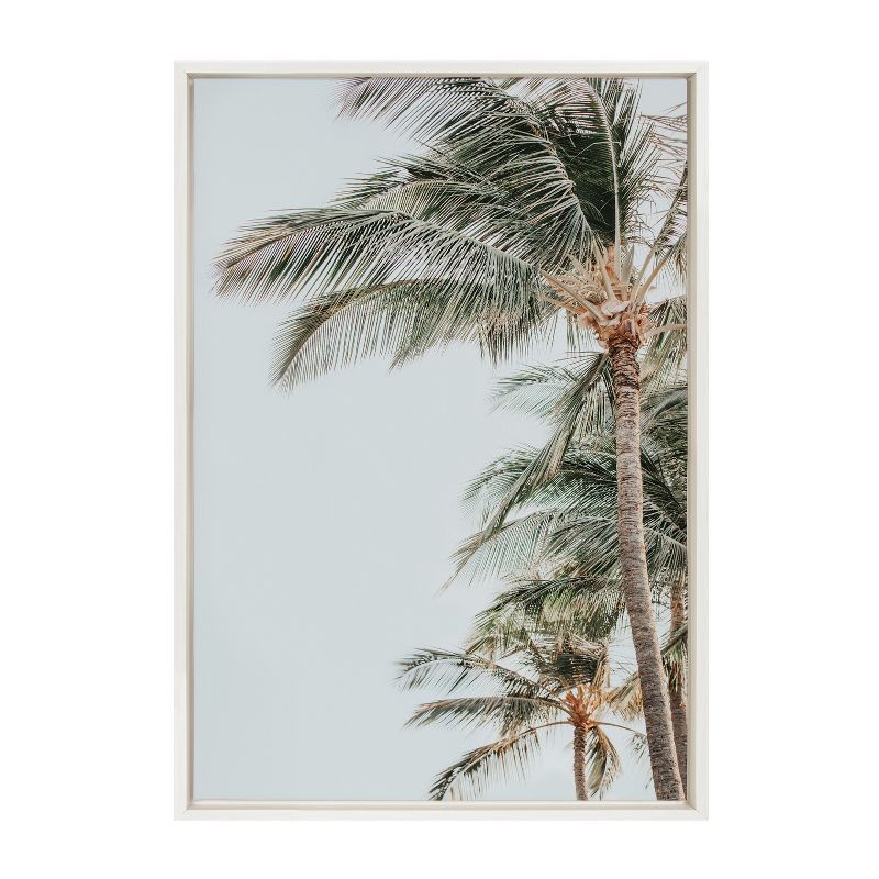 Sylvie Palm Trees Framed Canvas Wall Art, 23x33, White