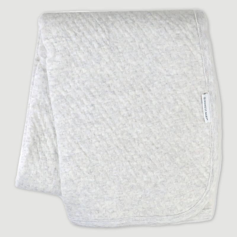 Light Gray Organic Cotton Reversible Baby Receiving Blanket