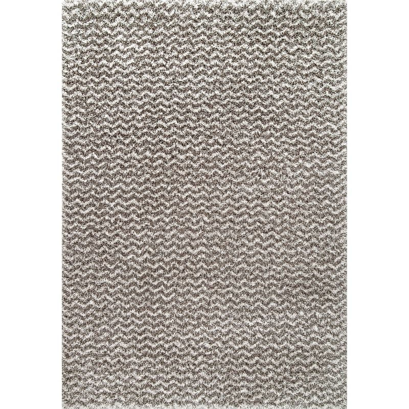 Cuellar Chevron Dark Gray 79" Easy-Care Shag Area Rug