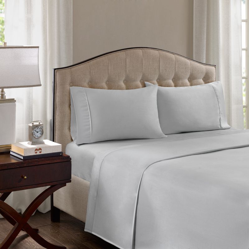 1500 Thread Count Gray Cotton Blend King Pillowcase Set