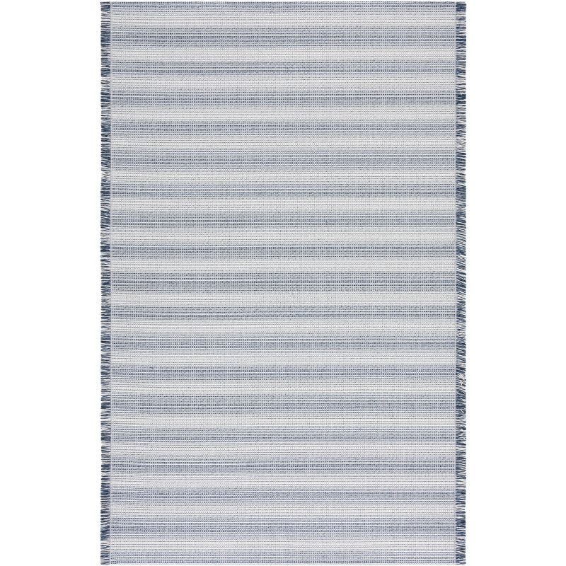 Ivory/Navy Augustine Boho-Mod 5' x 7' Flat Woven Area Rug