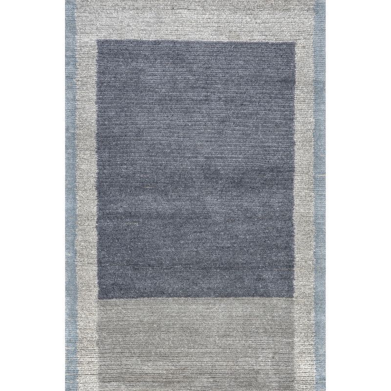 Gray Colorblocked Handmade Wool 8' x 10' Area Rug