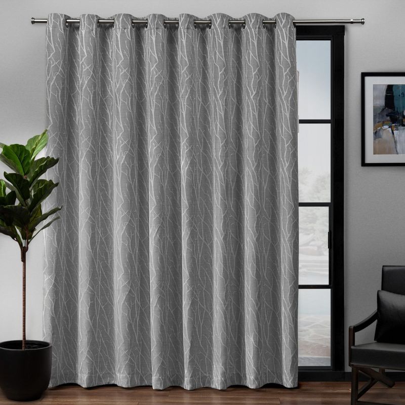 Ash Grey Extended Length Linen Look Blackout Curtain Panel