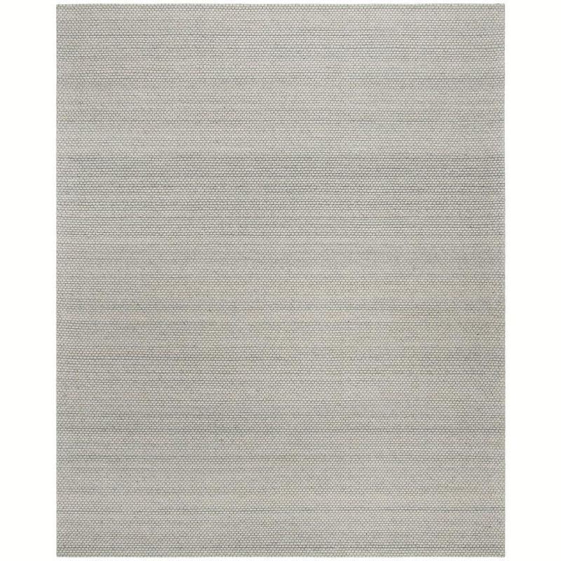 Grey 8' x 10' Handmade Wool and Synthetic Braided Rug