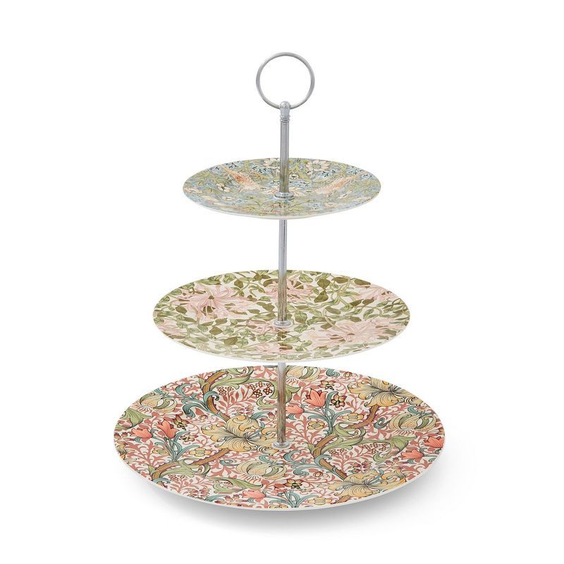 Morris & Co Multicolor Ceramic 3-Tier Cake Stand