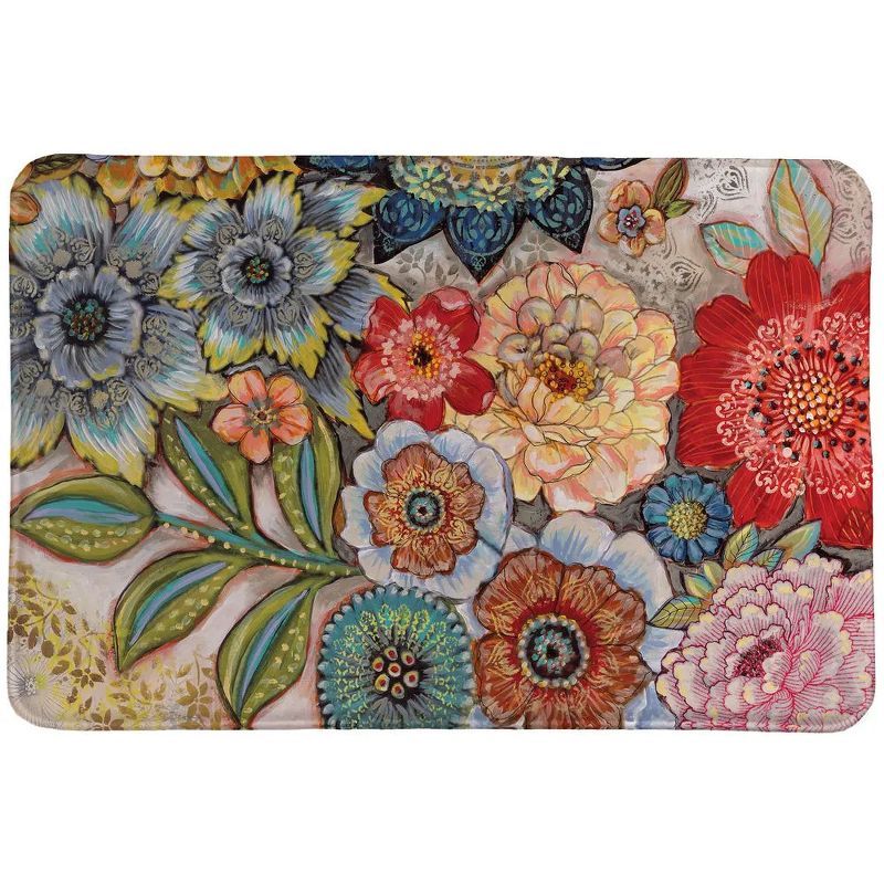 Boho Bouquet Multicolor Memory Foam Rectangular Rug