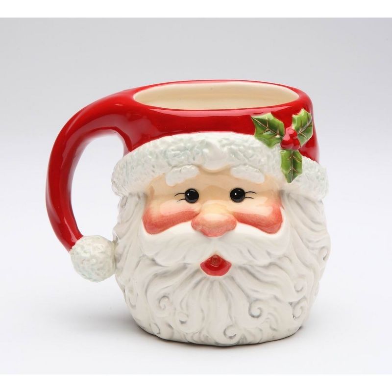 Festive Santa Claus Ceramic Holiday Mugs Set of 4