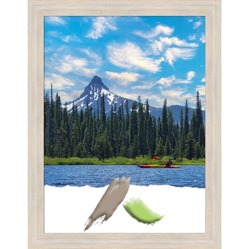 Amanti Art Hardwood Whitewash Narrow Wood Picture Frame 18x24