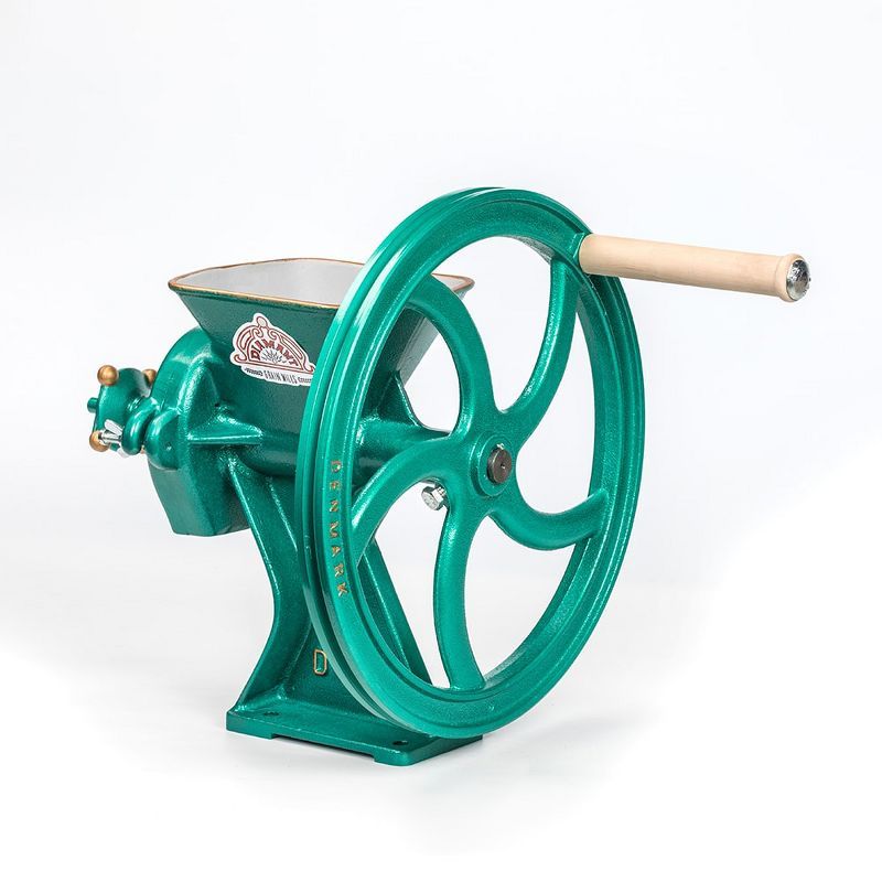 Diamant Green Cast Iron Manual Grain Mill with Wooden Handle