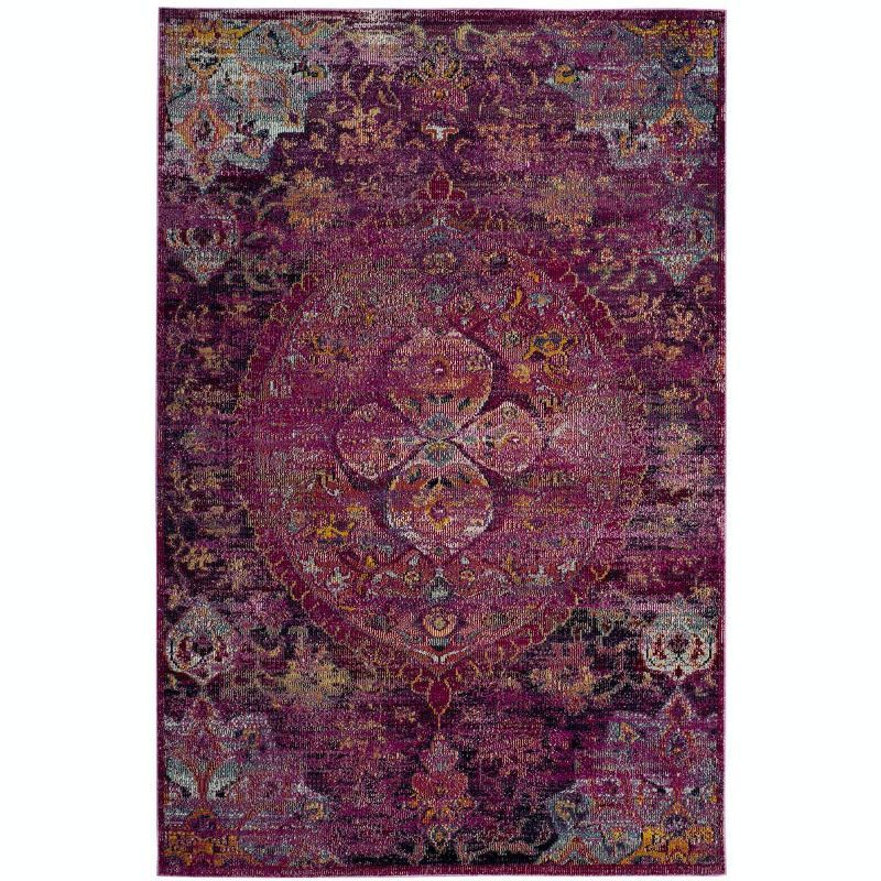 Reversible Multicolor Synthetic 4' x 6' Hand-Knotted Area Rug