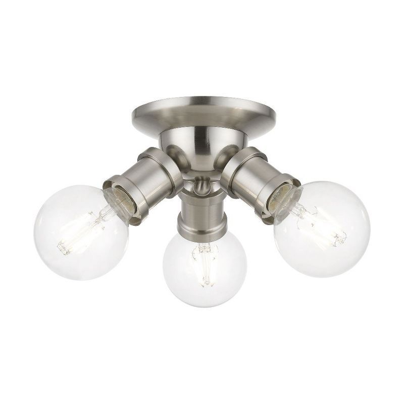 Lansdale 7" Brushed Nickel 3-Light Transitional Flush Mount