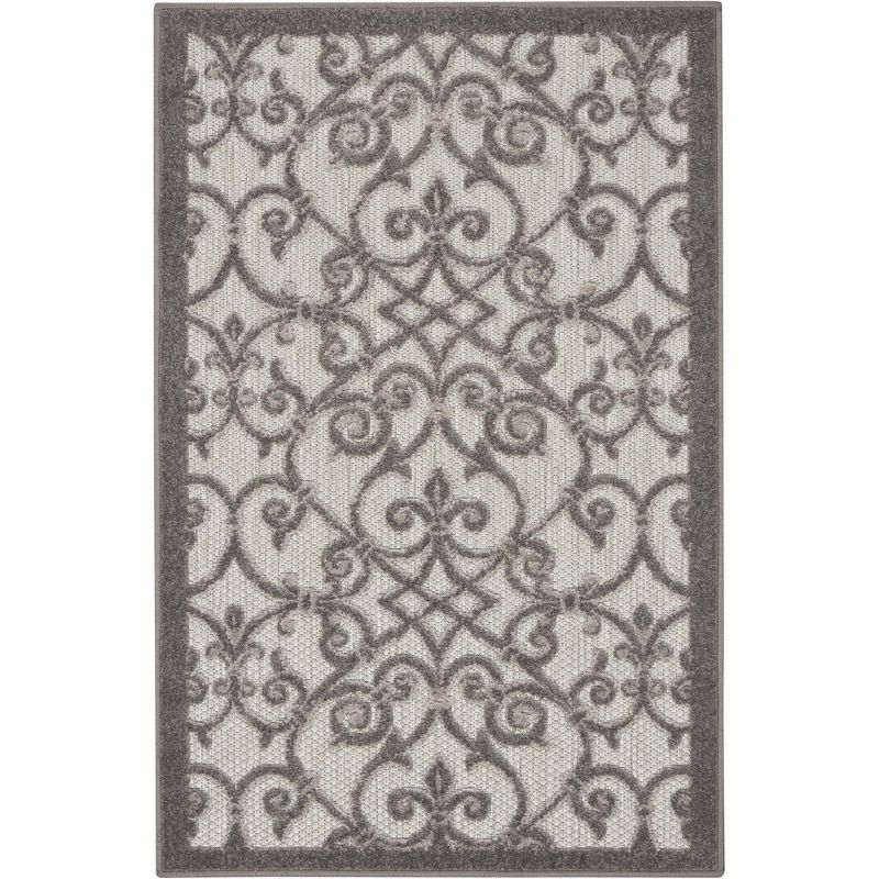 Grey and Charcoal Flat Woven Indoor/Outdoor Rug