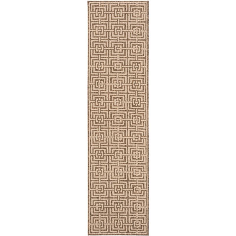 Beige and Cream Synthetic Non-Slip Area Rug 2' 2" x 6'