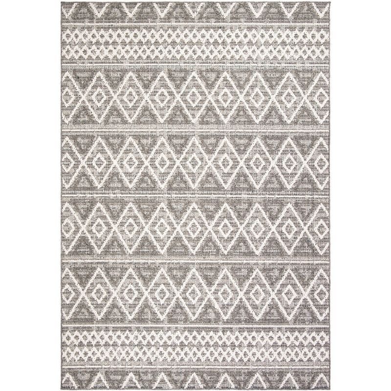 Subtle Motif Gray Synthetic 9' x 12' Easy-Care Area Rug