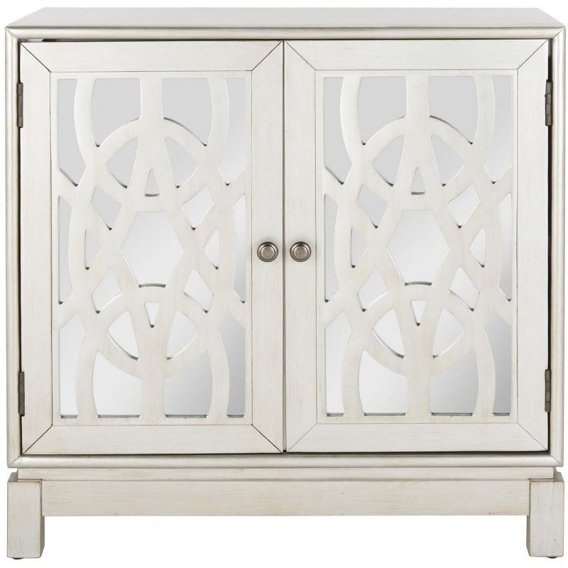 Ashlynn 32" Silver Solid Wood 2 Door Chest