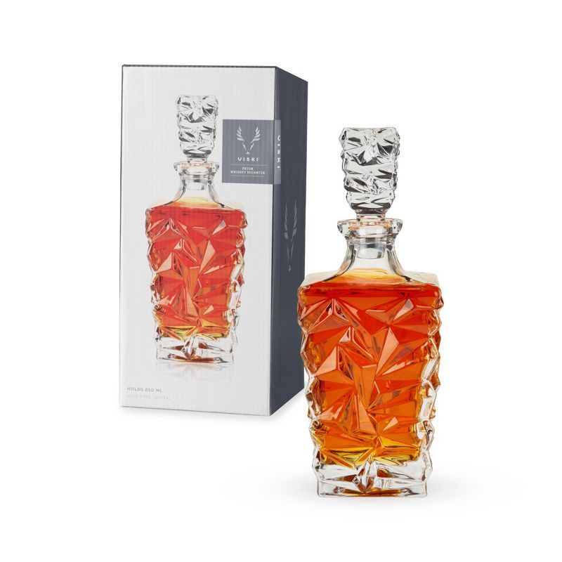 Viski Prism Lead-Free Crystal Whiskey Decanter