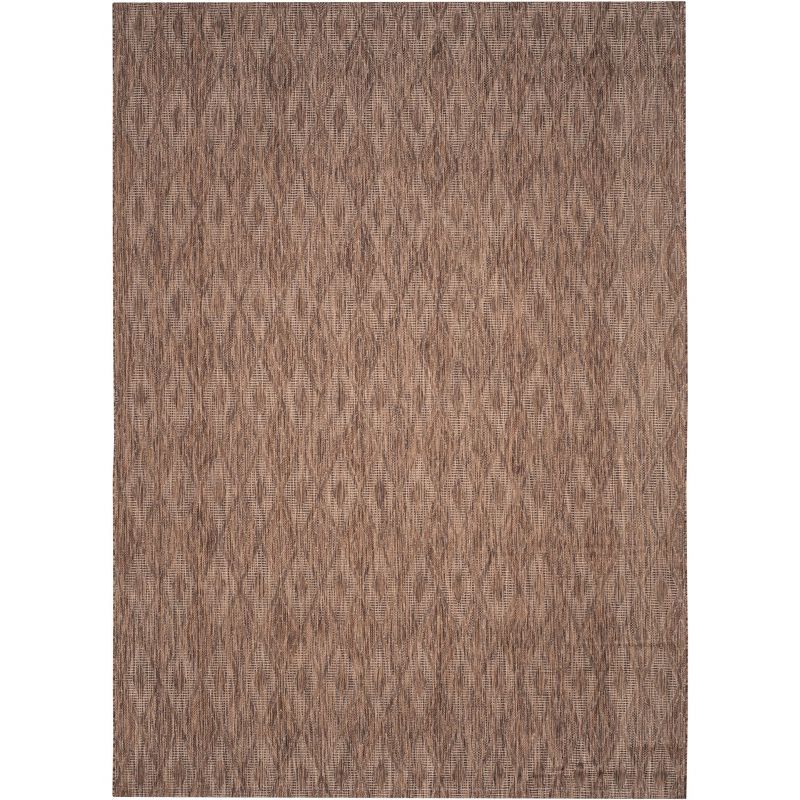 Brown Geometric Low Pile Indoor/Outdoor Area Rug