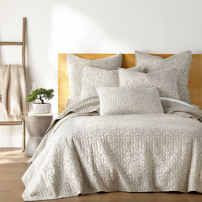 Taupe Twin Reversible Microfiber Quilt Set