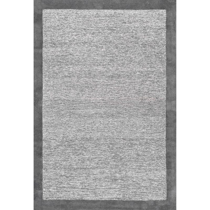 Elegant 5'x8' Hand-Tufted Wool Area Rug in Timeless Gray
