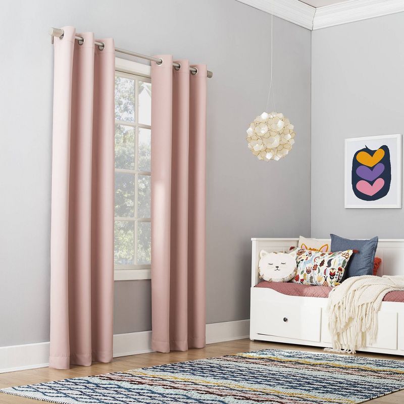 Blush Extended Blackout Polyester Kids' Grommet Window Panel