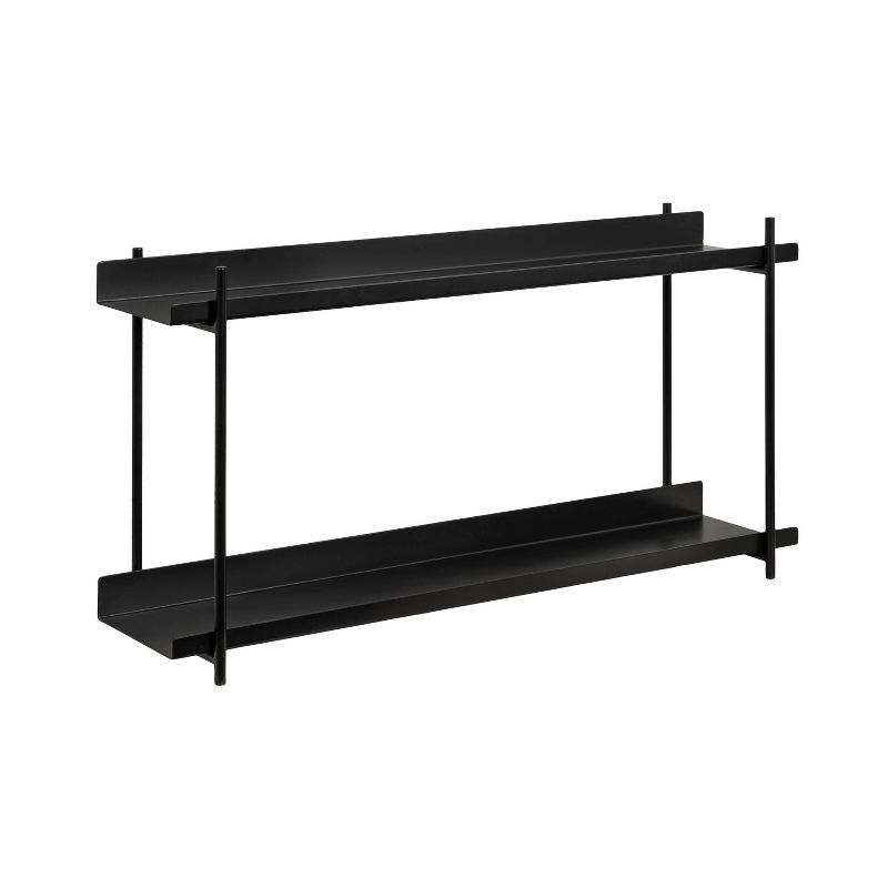 Dominic Black Metal 2-Tier Floating Wall Shelf