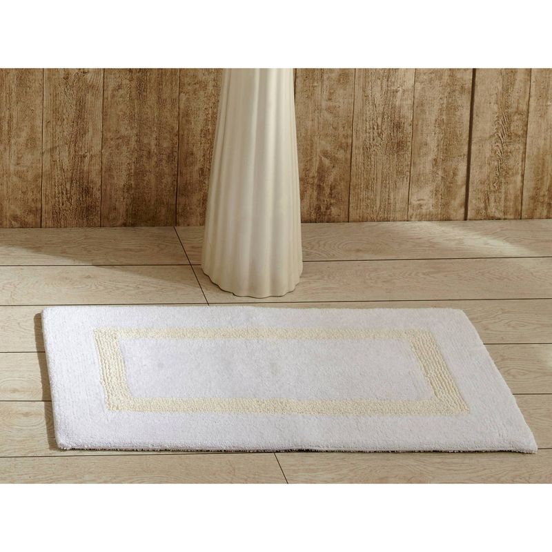 Pistachio Green Cotton Tufted Reversible Bath Rug