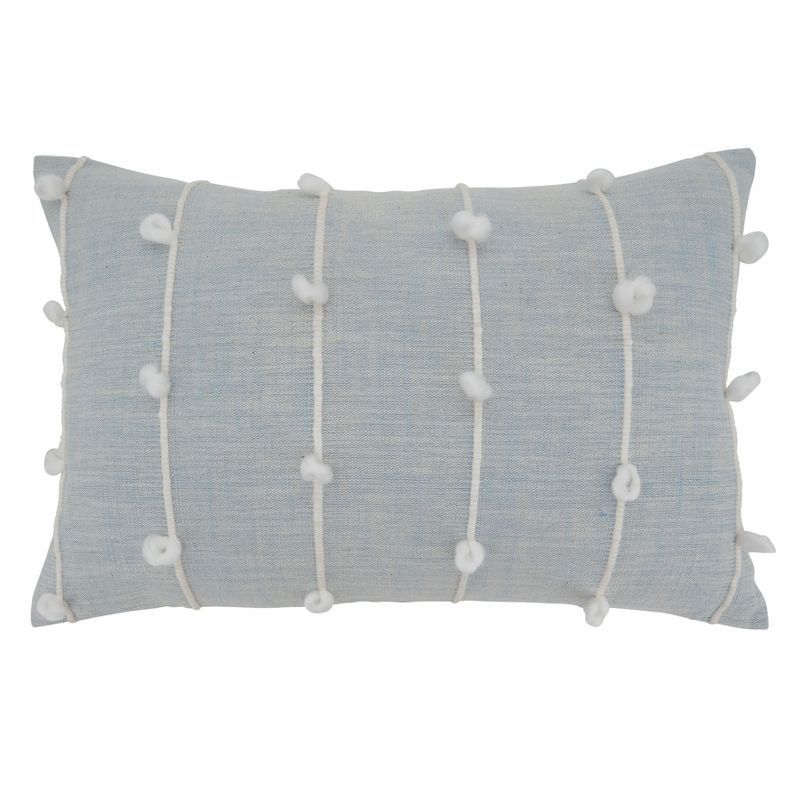 Light Blue Knotted Line Cotton Decorative Pillow Cover