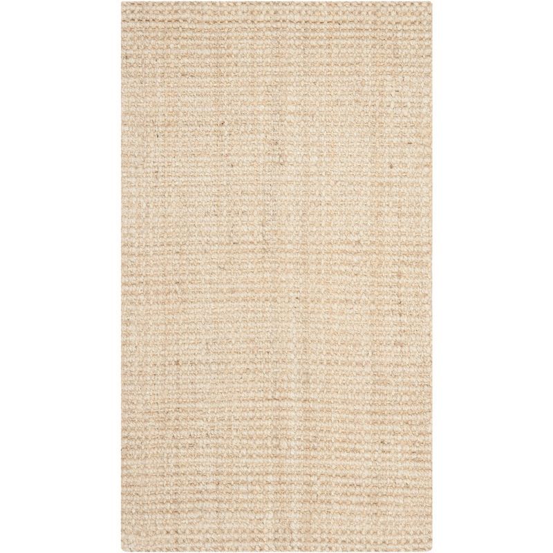 Ivory Beige 2' x 3' Handmade Flat Woven Jute Rug