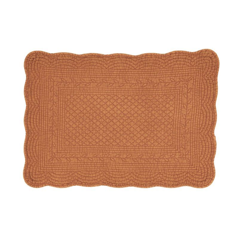 Terracotta Quilted Cotton Rectangular Placemats Set of 4