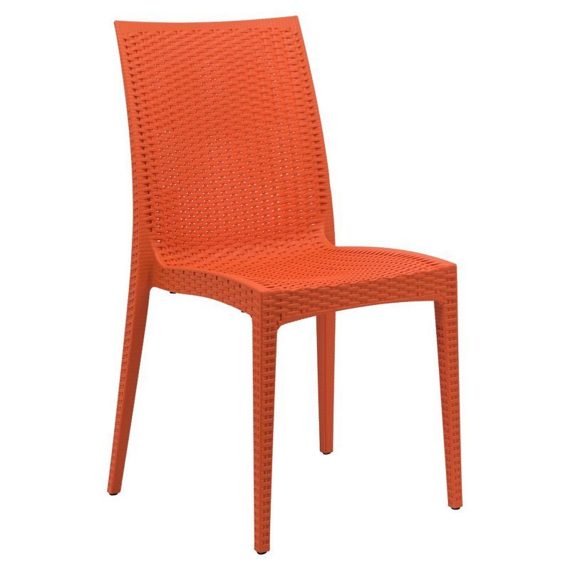 Mace Orange Stackable Armless Plastic Dining Chair