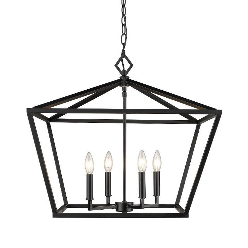 Elegant Matte Black 21" Indoor/Outdoor Island Pendant Light
