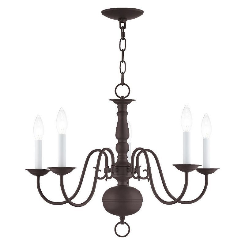 Elegant Williamsburgh 5-Light Bronze Steel Chandelier