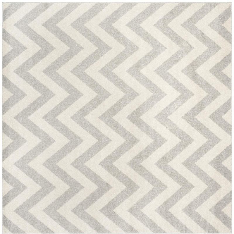 Luxor Light Grey-Beige Hand-Knotted Easy-Care Square Rug