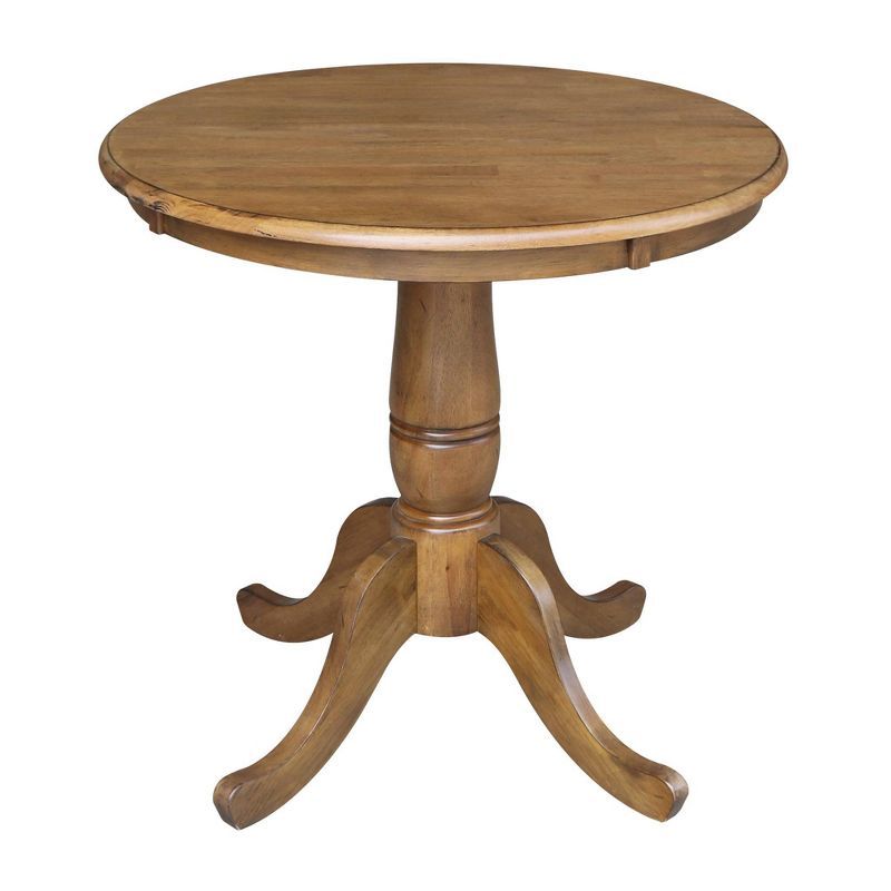 Farmhouse 33" Round Wood Extendable Counter-Height Table