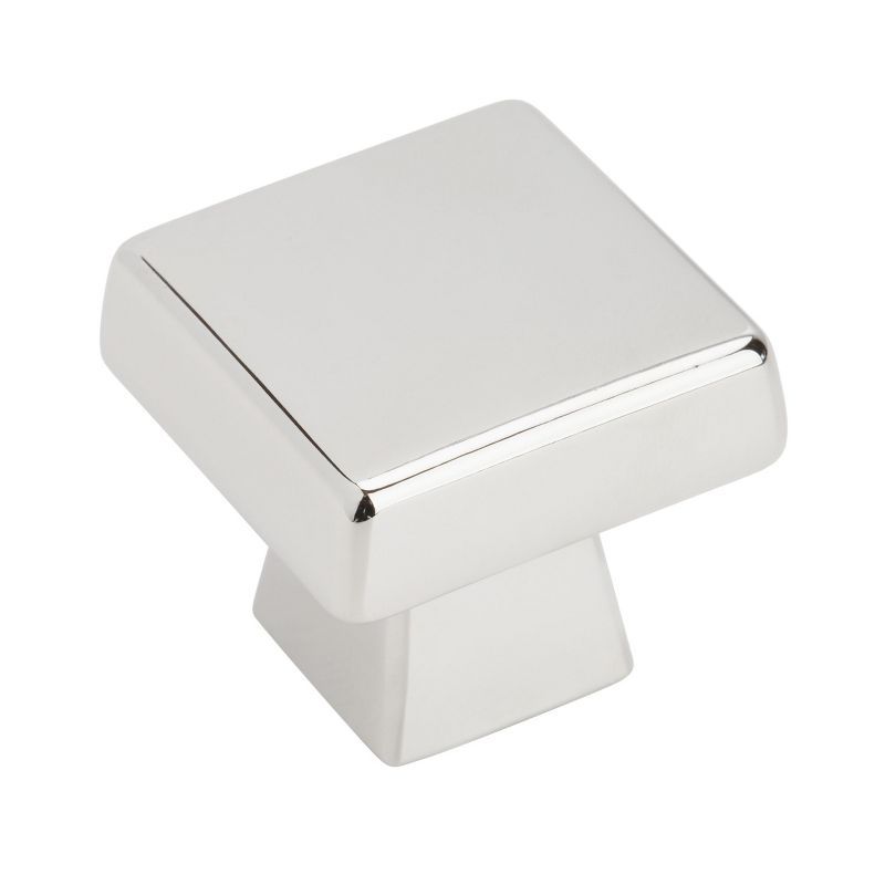 Polished Chrome Square Cabinet Knob with Mounting Hardware