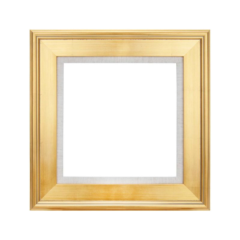 Elegant Gold Wood Frame with Linen Liner, 15x15 Inches