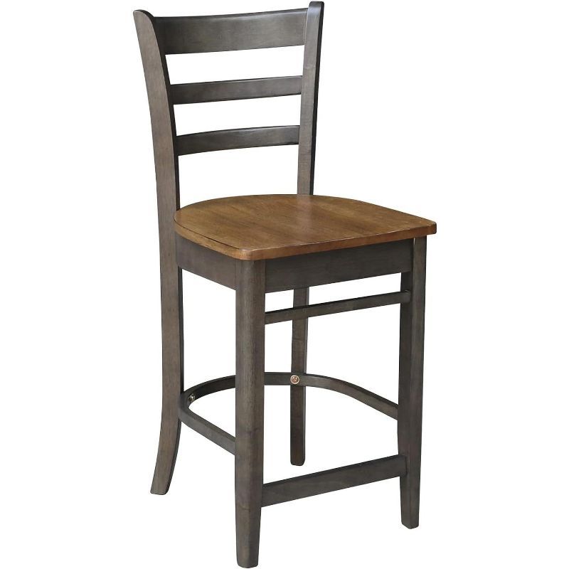 Elegant Emily Black Solid Wood Counter-Height Stool - 24" Seat