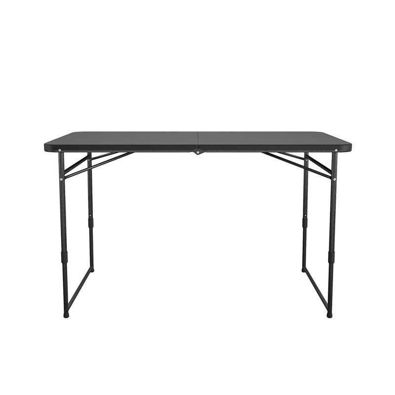 COSCO 4 ft Black Adjustable Height Folding Resin Utility Table