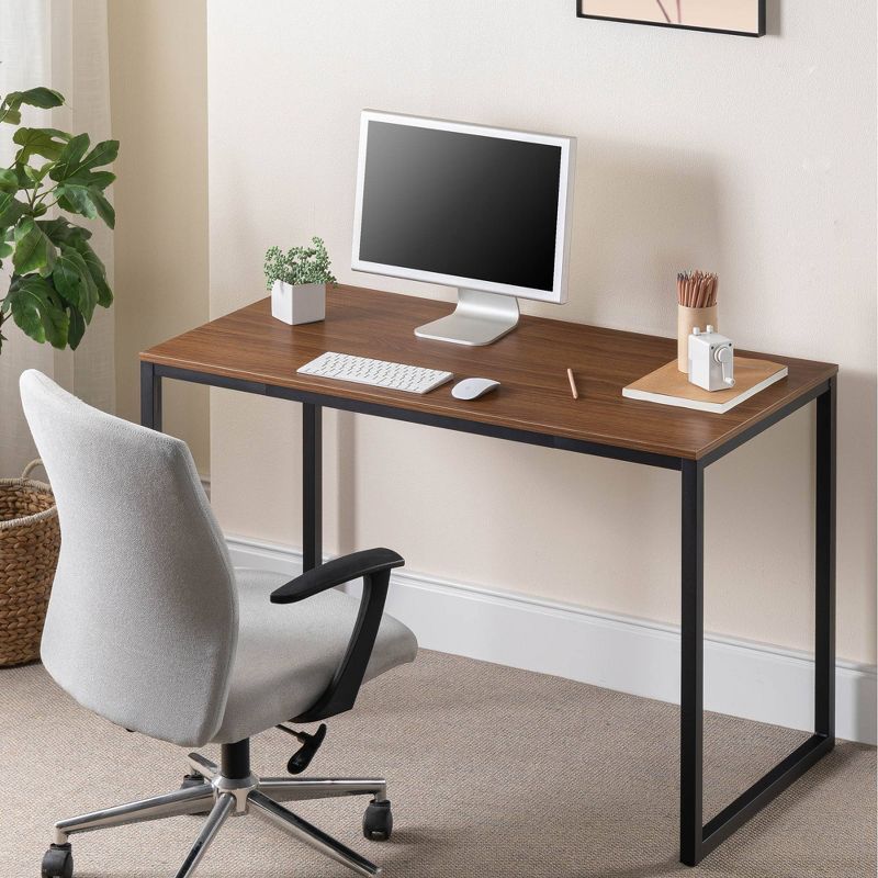 Jennifer 60'' Brown Wood and Metal Desk