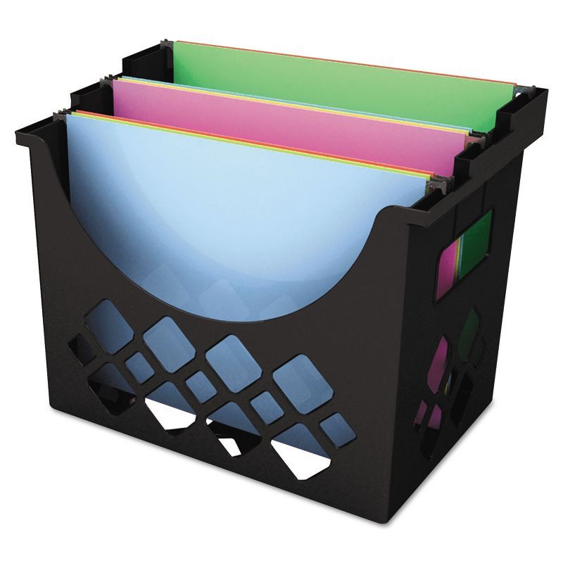 Black Recycled Plastic Extra Capacity Desktop File Holder