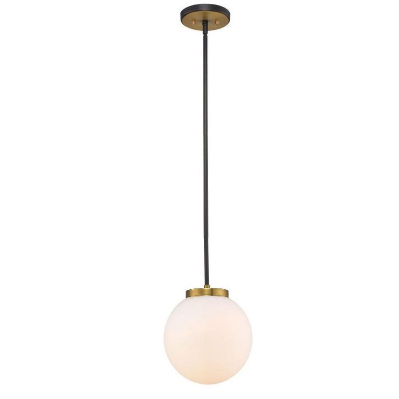 Parsons Matte Black & Olde Brass Globe Pendant Light