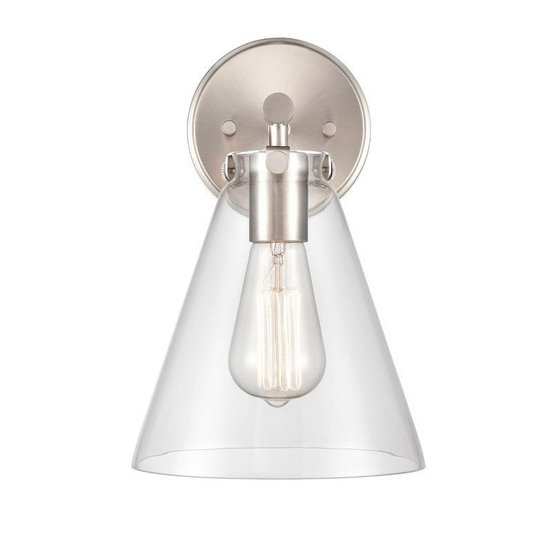 Elegant Aliza Brushed Nickel Direct Wired Sconce, 8.5" x 12"