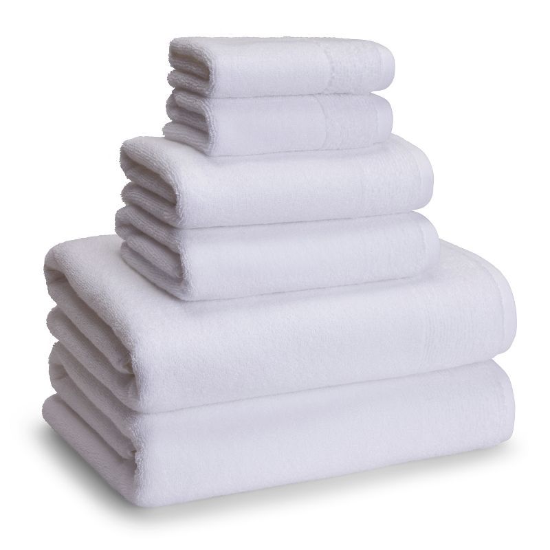 White Cotton Bamboo 6-Piece Towel Set